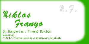 miklos franyo business card